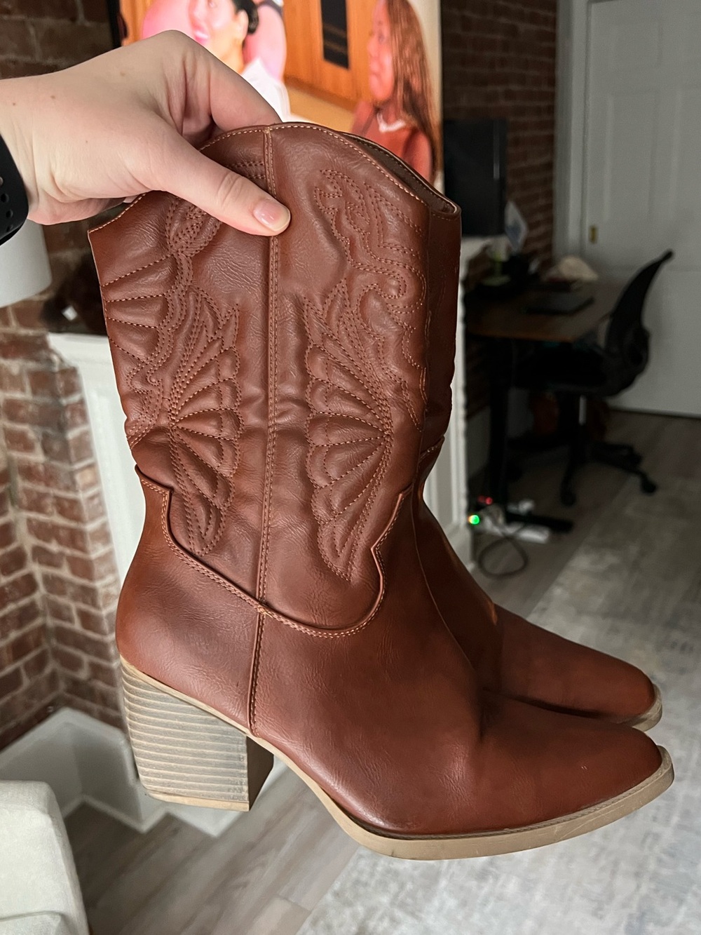 Berness Brown Heeled Cowgirl Boot